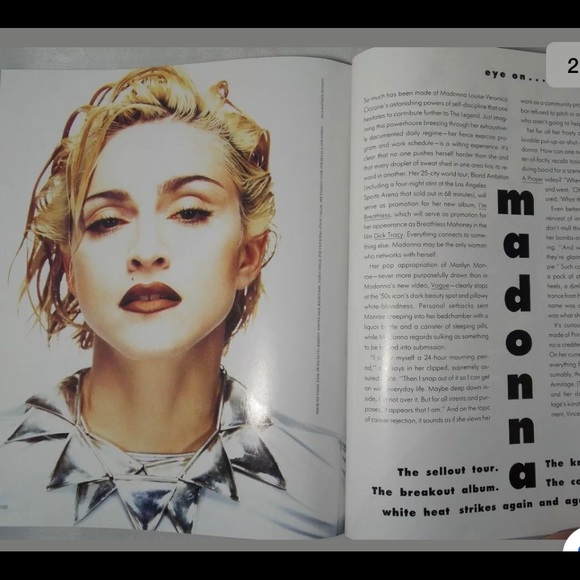 Vintage Harper's Bazaar Magazine June 1990 Madonna - Picture 2 of 4